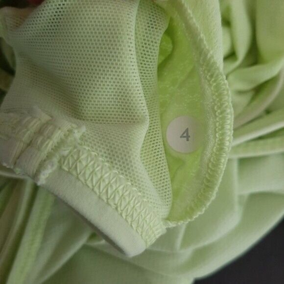 LULULEMON Neon Green Tank Top Draped Back Sz 4 Flawed - Picture 8 of 12